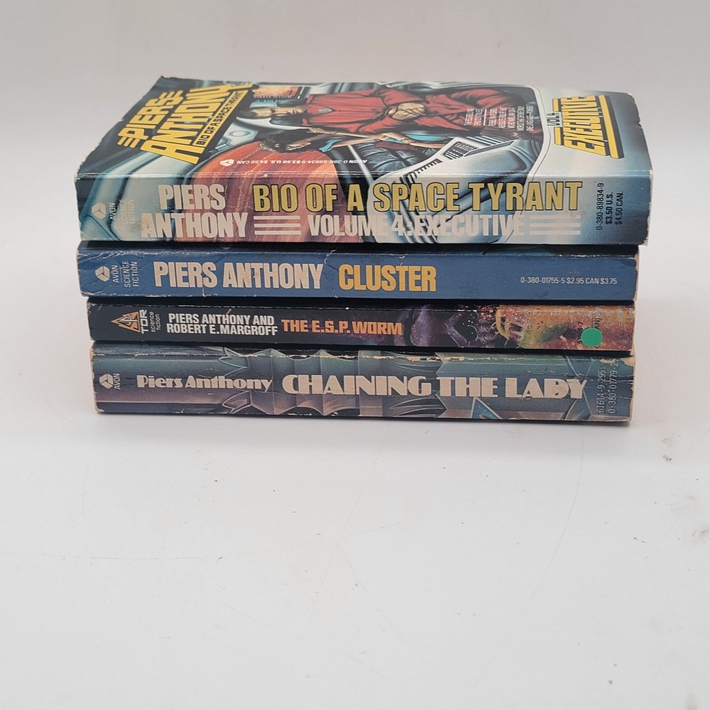 Piers Anthony Sci-Fi Paperback Lot 4 Books Cluster Executive ESP‎ Worm Good